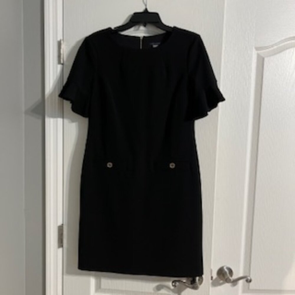 Tommy Hilfiger Women's Ruffle Sleeve Black Dress